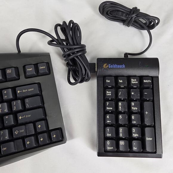 GOLDTOUCH BLACK ERGONOMIC SPLIT USB KEYBOARD W/ 10-KEY PAD MODEL KFK-E87YB - Picture 12 of 14